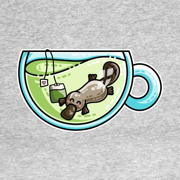 Pla-tea-pus Kawaii Cute Platypus Tea Pun by freeves